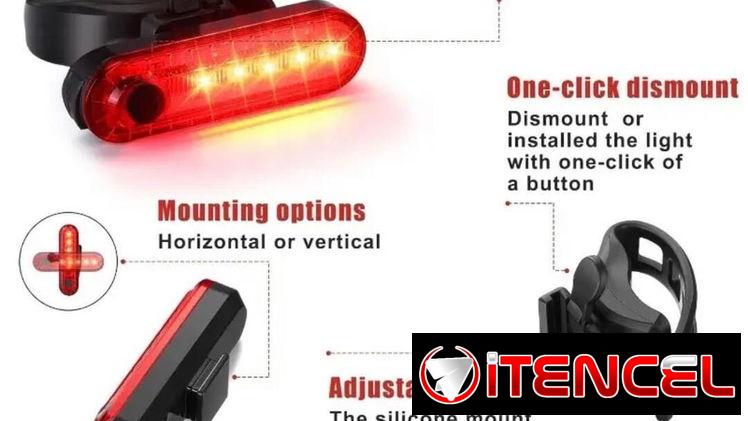Luz trasera recargable por usb
