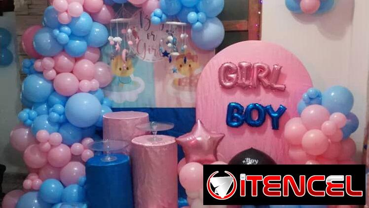 Decoraciones para fiestas de revelación de sexo y babyshower