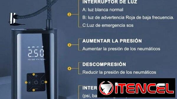Bomba de aire portatil 50USD.
