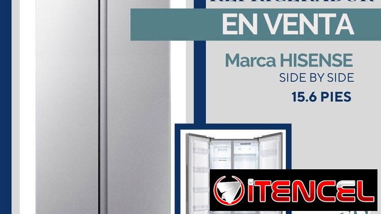 Refrigerador Hisense de 15.6 pies cúbicos con diseño side-by-side INVERTER  Mensajería incluida