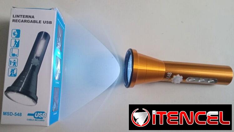 Linterna carga usb $4300. Linternas recargables de bolso (13cm) $2000