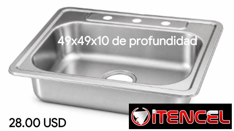 FREGADERO DE ACERO INOXIDABLE, 49x49x10
