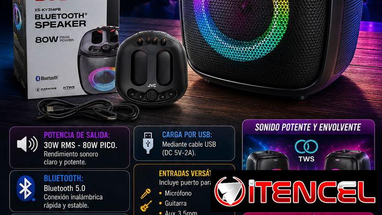 🔊 JVC🔊 BOCINA BLUETOOTH JVC 35W POTENCIA – EXCENTE AUDIO. MENSAJERIA CON FACTURA Y GARANTÍA. 📲 54833699