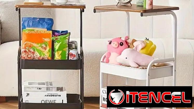Organizador multifuncional de metal con ruedas  ✅Medidas: 80 cm altura x 30 x 43 cm ancho  🏷️ $30 usd