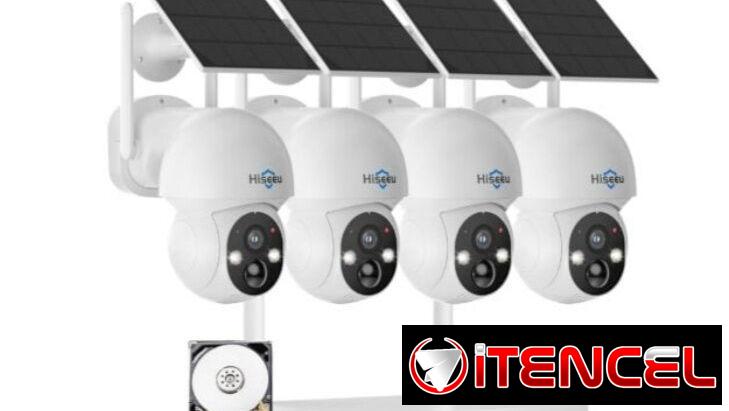 Sistema de Cámaras de seguridad Hisseu Solar 4MP- Kit 4 cámaras