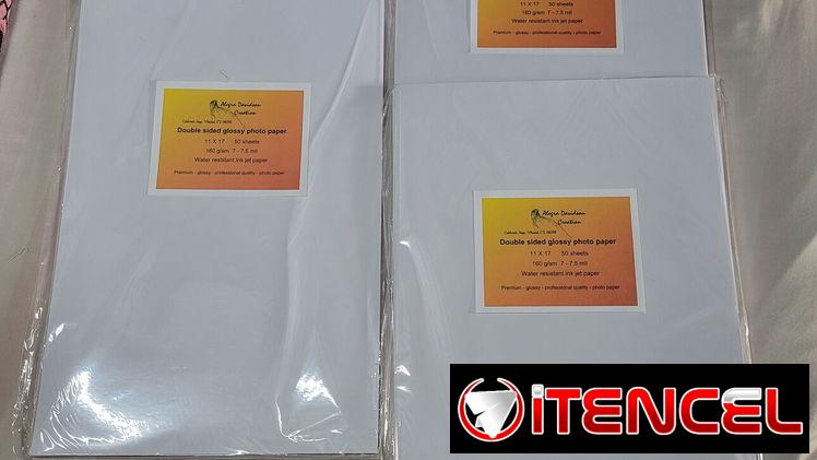 Papel fotográfico doble cara, 50 hojas de 11’x17′