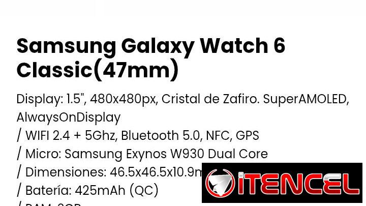 Samsung Galaxy Watch 6 Classic(47mm). Nuevo con garantía