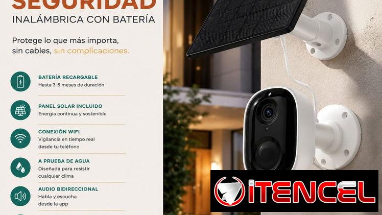 📹 Cámara de Seguridad Solar 2K PTZ WiFi 4MP con seguimiento inteligente, visión nocturna a color y audio bidireccional.