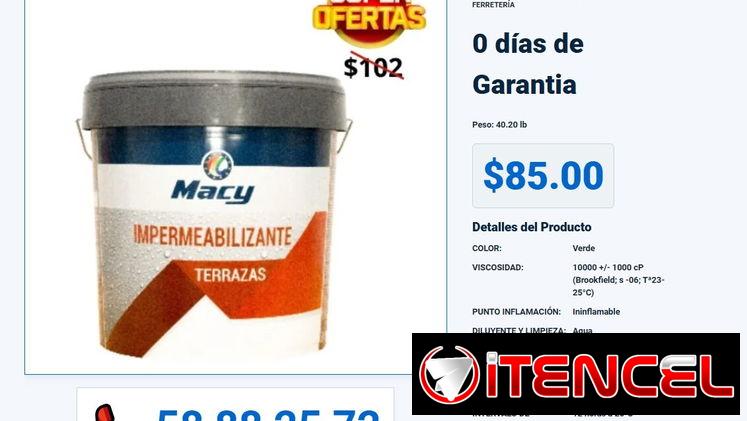 PINTURA IMPERMEABILIZANTE TERRAZA MACY 15 LTS VPT-0279