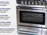Estufa de Acero Inoxidable:  – Marca: Milexus – 5 quemadores  – Estufa a gas – Autoencendido –