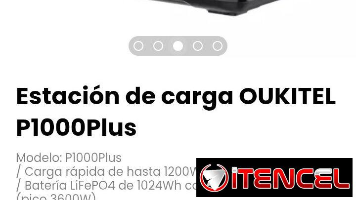 Estación de carga OUKITEL P1000Plus. Entrada solar de hasta 500W (MPPT)