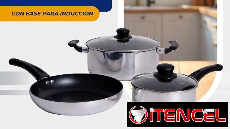 🚧 JUEGO DE CALDEROS/ CAZUELAS DE ALUMINIO DE 5 PIEZAS MARCA EON 🚧