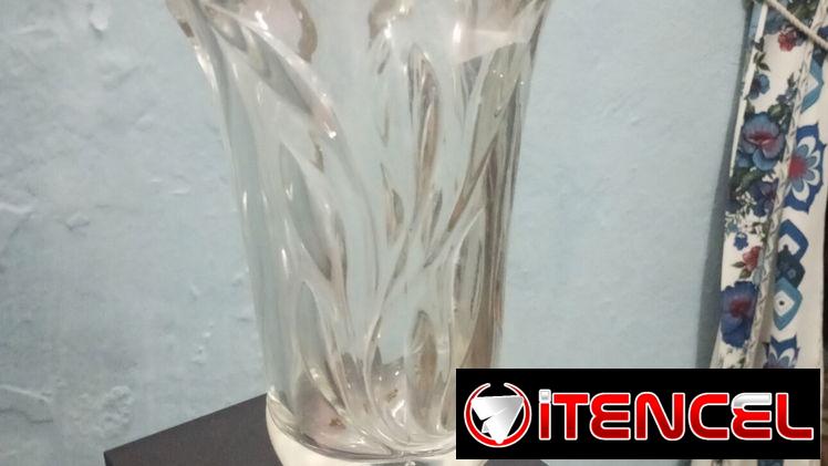 BUCARO Y CESTA DE CRISTAL  ANTIGUOS