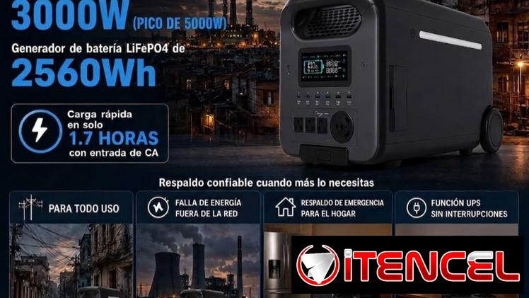 Estación de energía portátil 3000 w pico de 5000 w