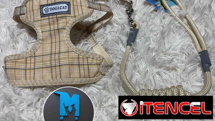 Pechera con correa talla S para mascotas