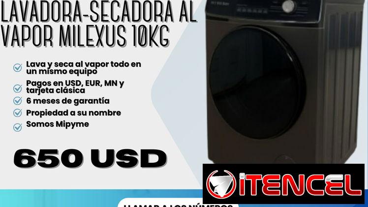 🧼 LAVADORA-SECADORA AL VAPOR ✅ MILEXUS  🔴10 KG💲650 USD