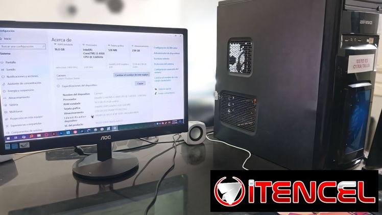 PC 8va- i3 8100 + 16GB RAM T-Force Vulcan + SSD 250GB + ASUS Prime H310 + Fuente 600W 26A
