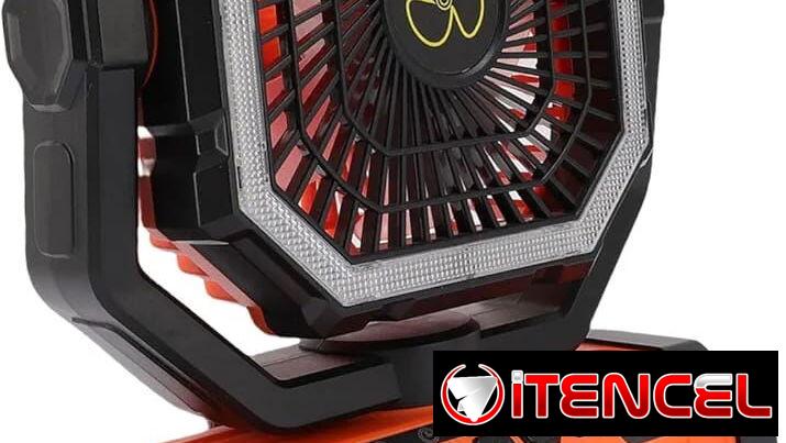 VENTILADOR PORTÁTIL RECARGABLE CON LUZ LED INTEGRADA y CONTROL REMOTO.