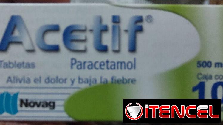 Paracetamol, caja con 10 tabletas de 500mg vence 11de 2026