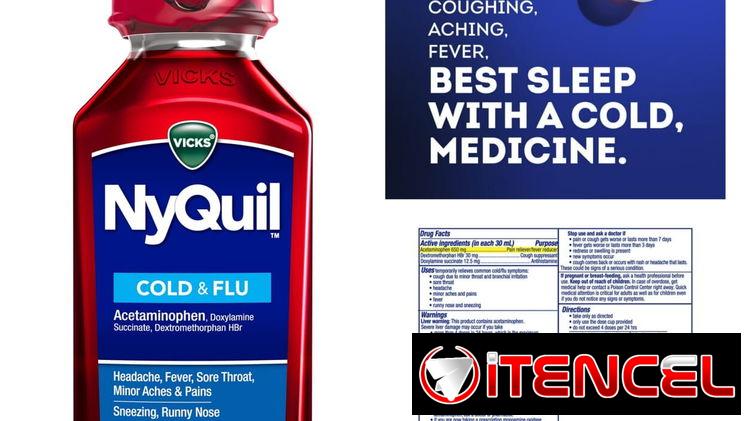 Dayquil y Nyquil jarabes para el catarro, congestión nasal y dolores 12oz