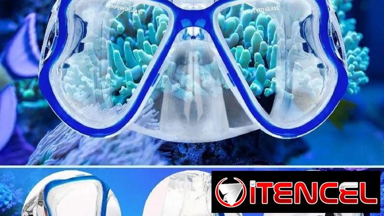 Máscara, visor en cristal anti empaño mas snorkel/snorkeling/bucear