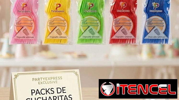 Cucharas, servilletas, platos, vasos, bandejas encerradas, absorbentes