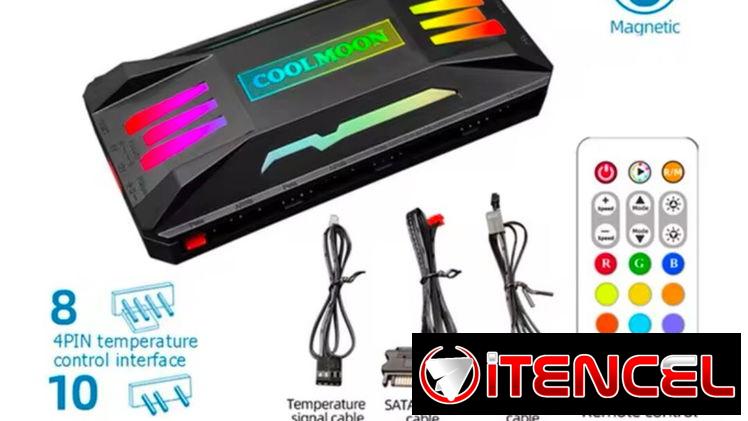 Caja controladora COOLMOON RGB para fanes ARGB de 3 pines