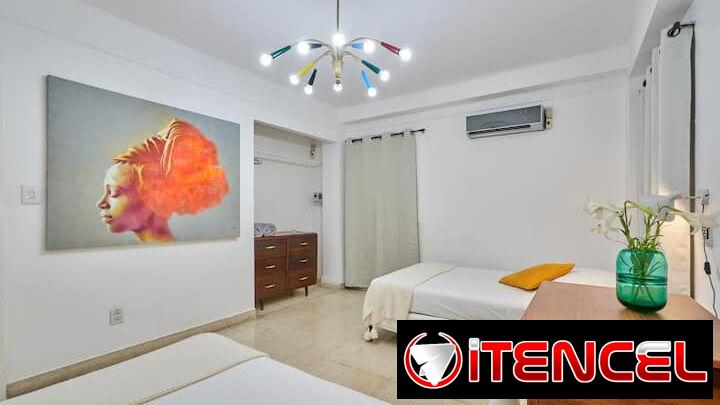 En La Habana, Cuba 2 huéspedes, 2 habitaciones, 3 camas, 2 baños