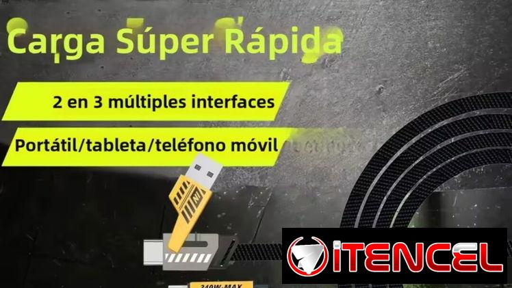 Cable USB de 3 terminales carga rápida