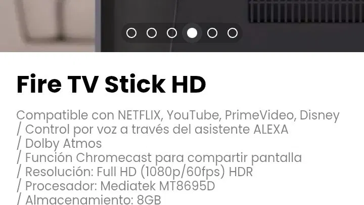 Fire TV Stick HD. Compatible con NETFLIX, YouTube, PrimeVideo, Disney. Nuevo