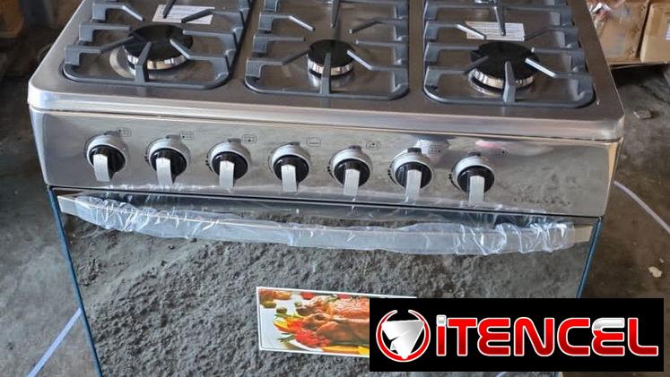 Cocina rudenkov de 6 quemadores  magneto  tapa de cristal
