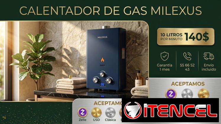 Calentador de Gas MILEXUS (10 Litros por minuto) – ¡Agua caliente al momento! 🛁  Dale a tu hogar el confort que merece