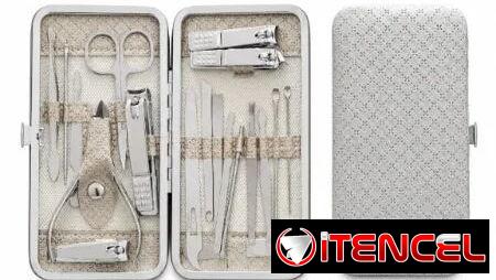 KIT DE MANICURA Y PEDICURA CON ESTUCHE PREMIUM 12 PCS