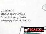 2 Horas al Día $865 USD Semanales Trabajo 100% Remoto