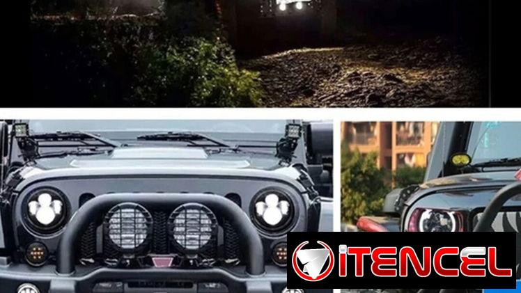 Pantallas led 7 pulgadas para auto ojo de ángel. Focos delanteros. Faros delanteros. Luces led blancas.