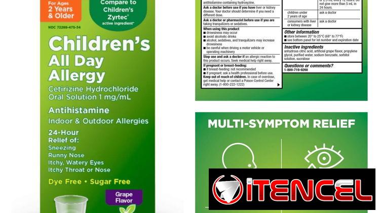 Cetrizine en suspensión para niños y adultos mayores de 2 años