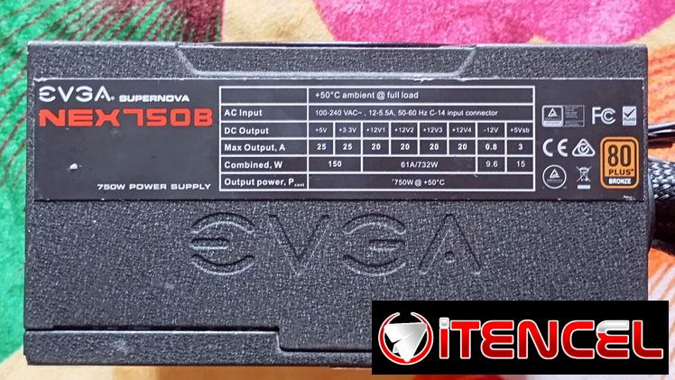 Fuente EVGA Supernova Semimodular 750W 80A Certificada Garantía  15 días 58278775