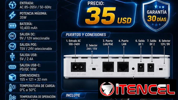 ⚡️RESPALDO ⚡️ MINI UPS M1550 – RESPALDO PARA EQUIPOS DE REDES, CCTV Y MAS. 📲 54833699