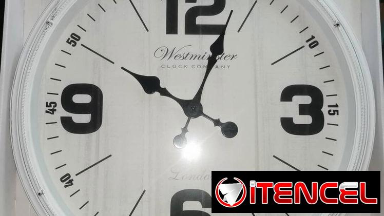 Reloj para pared Medida: 20″ Diámetro: 50cm Bateria: 1pila AA(no incluida)