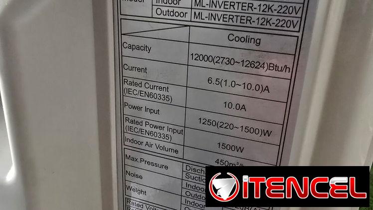 Split inverter de 1 tonelada marca milexus 220v nuevo