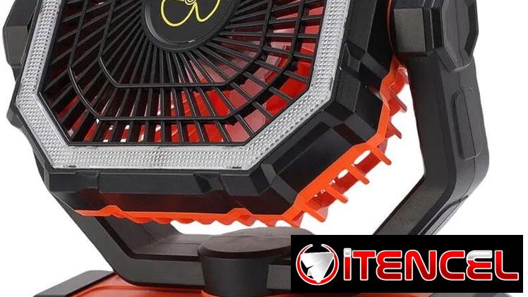 VENTILADOR PORTÁTIL RECARGABLE CON LUZ LED INTEGRADA y CONTROL REMOTO.