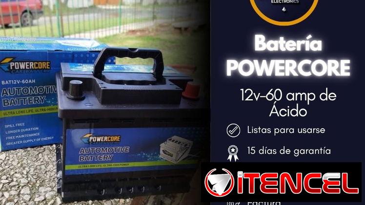 Batería Powercore 12V – 60Ah (Ácido) ✔️ Listas para usarse ✔️ Año de fabricación: 2025 ✔️ Rendimiento confiable y durade