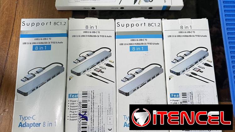 Tengo multi puerto 8 en 1 para Que conecte todo tipo de dispositivos a su tablet, laptop, móvil etc…!!