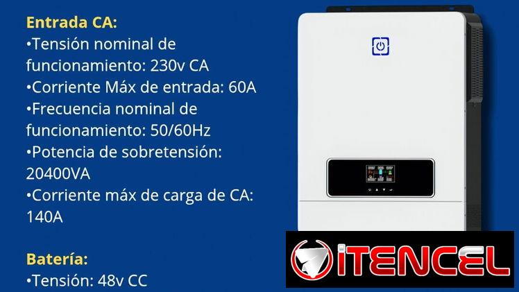 Inversor solar híbrido max 10.2kw