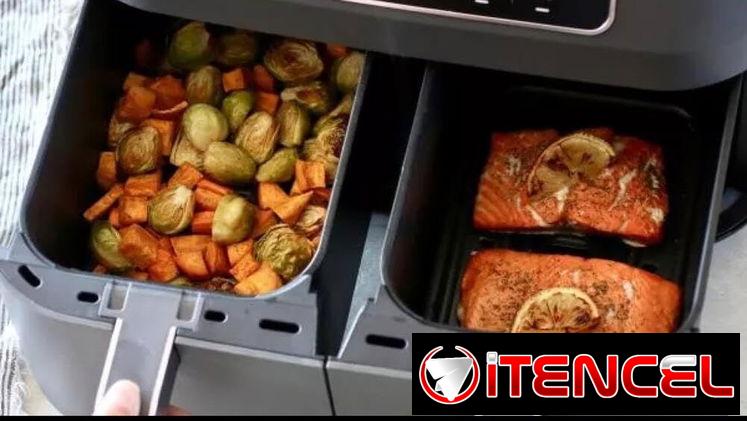 Ninja DZ201 Foodi – Freidora de aire 6 en 1 DualZone de 8QT con 2 cestas de freír independientes