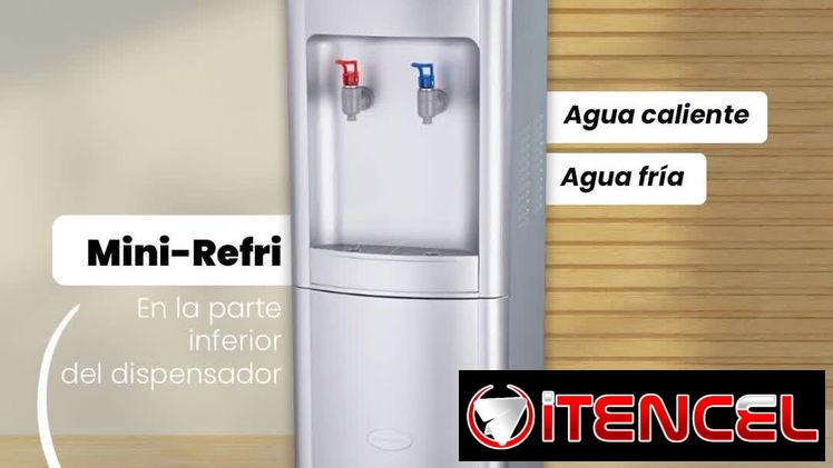 Dispensador de agua fría y caliente con pomo y un mini refrigerador