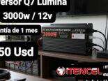 Inversor de Corriente DC a AC / 12v a 120v, 3000w Q7 – Lumina, Garantía de 1 mes, Entrega por un mínimo costo adicional