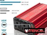 ⚡ Inversor 12V a 110V FSATBTNE 65W Para Carro | Carga Laptop, Teléfono y Más | Compacto y Seguro ⚡ Envío + Garantía