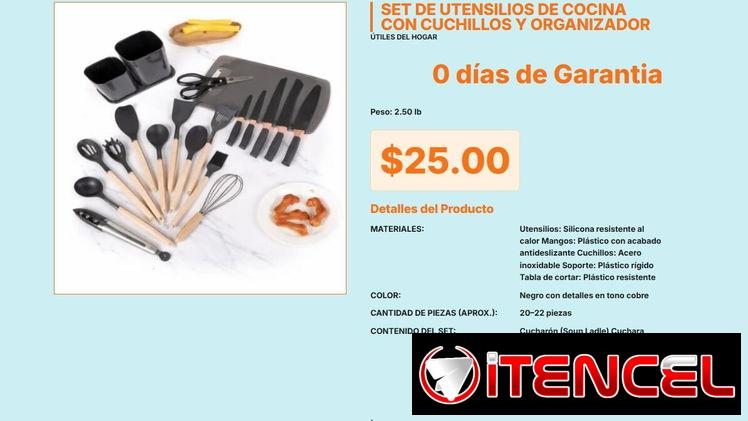 Juego de Utensilios con Batidor Cucharón y Pinzas de Cocina de Fábrica VPT#-0472