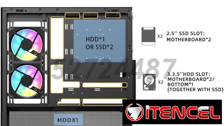 ✅✅52724487 – Chasis Gaming Semi panorámico SAMA SV-02 + 3 fanes ARGB✅✅